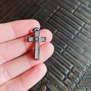 Diamond & 10k White Gold Cross Pendant